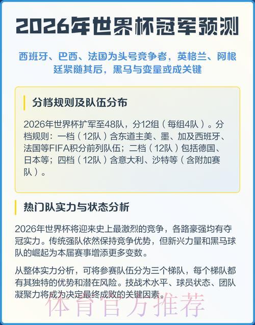 2026年世界杯预测榜单权威解析 2026年世界杯预测榜单权威解析